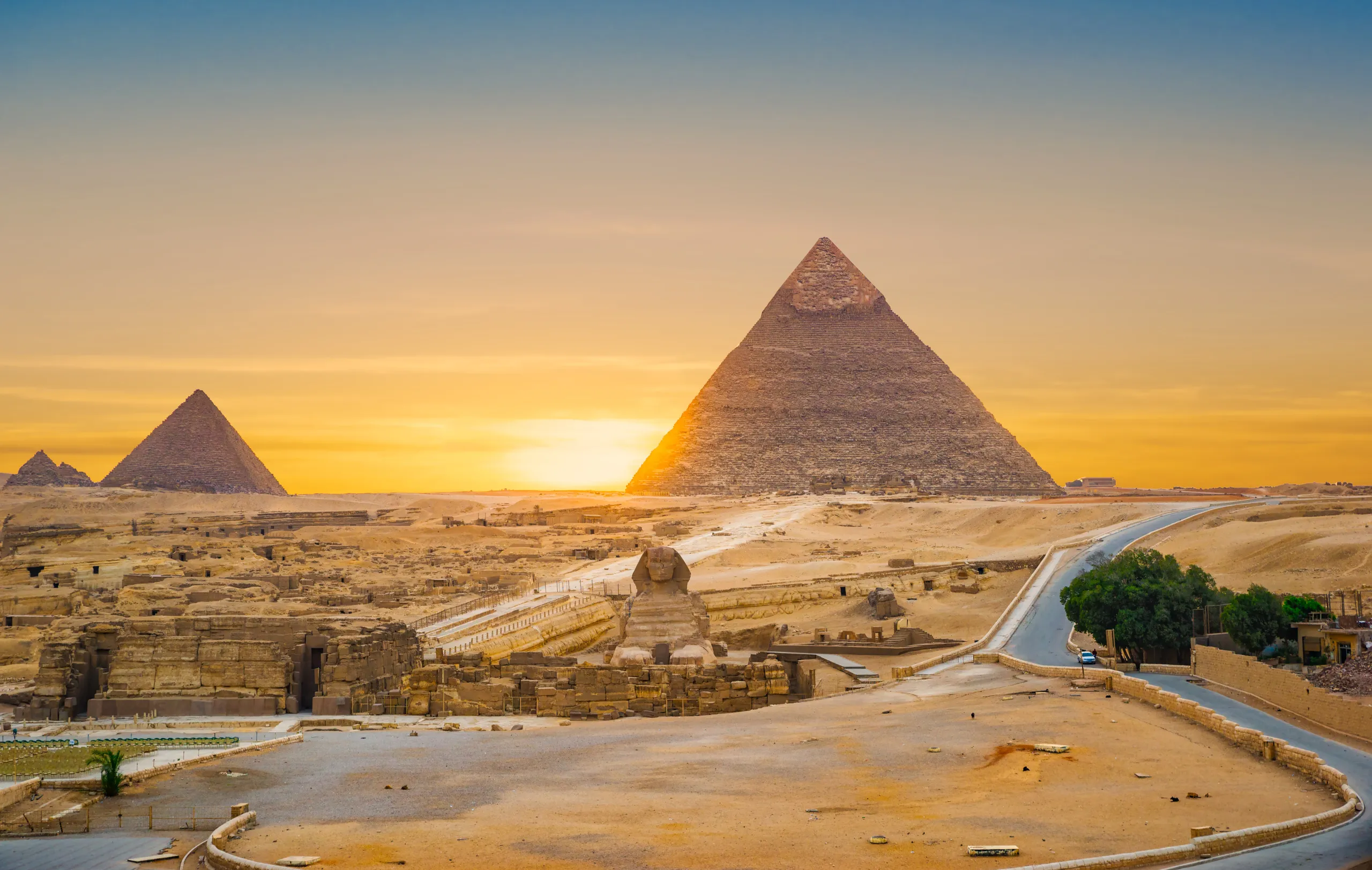 Giza Pyramids Road View