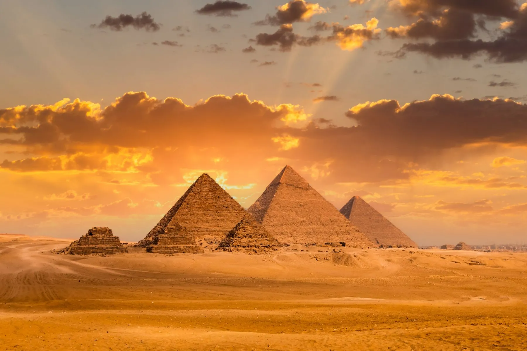 Giza Pyramids Sunset View